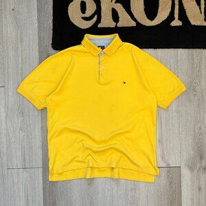 Vintage Y2K Tommy Hilfiger Men's Yellow Polo T-Shirt - Size Large